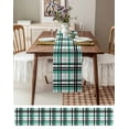 thumbnail image 3 of nqOlkjepod Teal Black Plaid Table Runner 90 Inches Long Farmhouse Dress Scarves, Farmhouse Teal Black Checkered Dining Tablerunner for Coffee Table/Kitchen Island/Party Décor, 13" x 90", 3 of 8