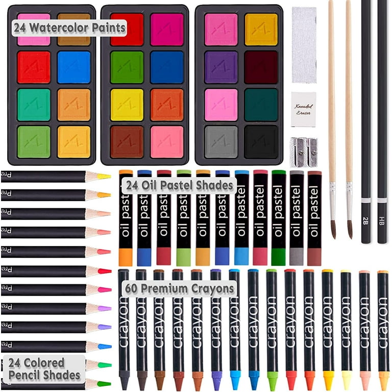  Color More 143 Piece Deluxe Art Set,Paint Set in Portable  Wooden Case,Professional Art Kit,Art Supplies for Adults,Teens and  Artist,Painting,Drawing & Art Supplies
