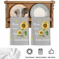 thumbnail image 5 of Sunflower Kitchen Towels Set of 2, Vintage Botanical Absorbent Dish Towels for Kitchen, Microfiber Hand Towel, Quick Drying Tea Towel for Cleaning Decorative Dishcloths Farmhouse Floral Grey, 5 of 7