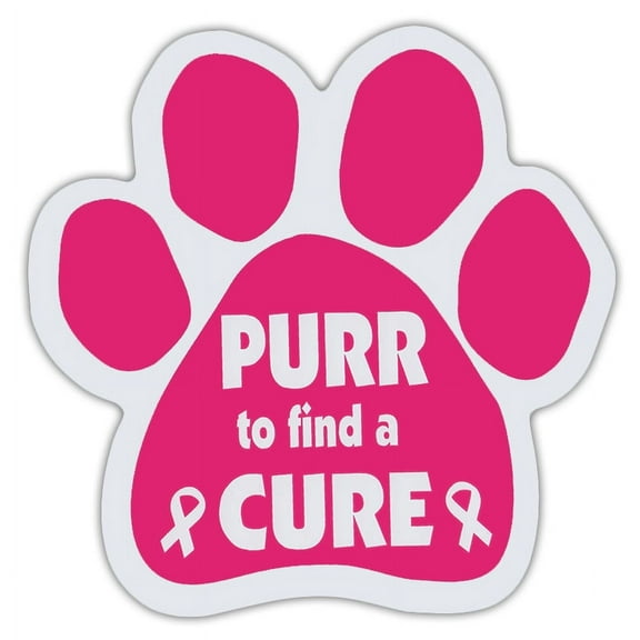 Pink Cat Paw Shaped Magnets: Purr To Find A Cure (Breast Cancer Awareness)