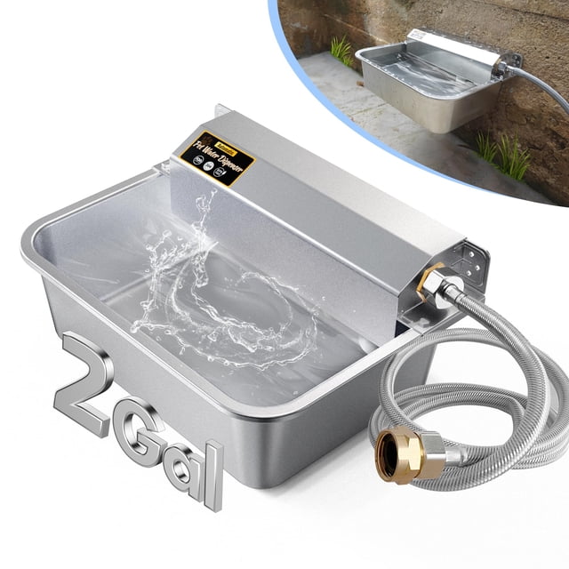 Dispensador automático de agua para perros PETIMI 7.6L 304 de acero inoxidable