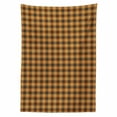 thumbnail image 2 of Brown Plaid Tablecloth, Tartan Style Streaks in Earth Tones, Rectangle Satin Table Cover Accent for Dining Room and Kitchen, 52" X 70", Orange Brown Sky Blue, by Ambesonne, 2 of 2