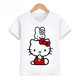 thumbnail image 3 of Camiseta de verano con estampado de Hello Kitty para niños y niñas, ropa para niños, camisetas de algodón para niños, camisetas deportivas de manga corta a la moda para edades de 3 a 14 años, camiseta, 3 of 5