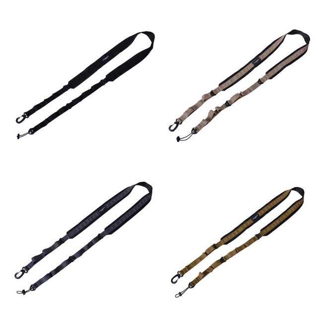 Escalada 2 correas para el hombro de poliéster para acampar, diseño de lazo colgante de metal múltiple, color caqui