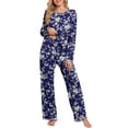 thumbnail image 2 of DreamFish Women's Pajama Set Long Sleeve Top and Pants with Pockets Soft Lightweight Sleepwear Loungewear, 2 of 6