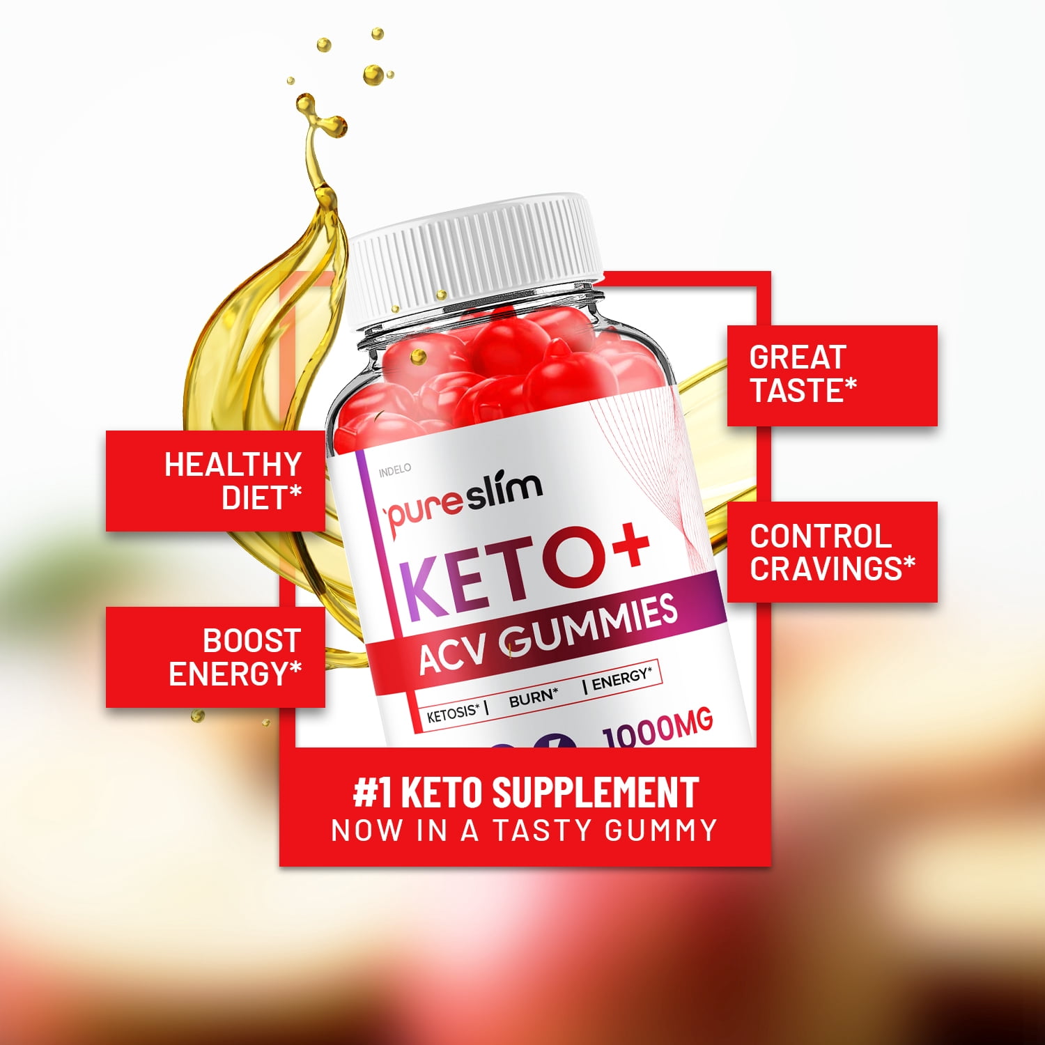 (3 Pack) Pure Slim Keto + ACV Gummies - Pure Slim Keto ACV Gummies Advanced Weight Loss, Maximum Strength Supplement (180 Gummies)