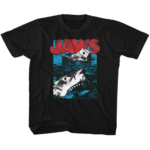 Jaws Great White Black Youth T-Shirt
