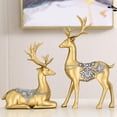 thumbnail image 1 of FYCONE Statues for Home Decor Figurines Sculptures Modern Large Deer Decorations Center Table Living Room Resin 2pcs Big Shelf Accents Bookshelf Fireplace Items Christmas Reindeer, 1 of 3