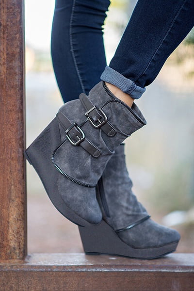 attention wedge booties