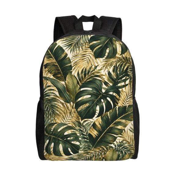 Tropical Palm Leaf Backpack Full Front Print Travel Laptop Bag for Men and Women
