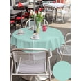 thumbnail image 4 of Outdoor Tablecloth with Umbrella Hole and Zipper, Linen Mint Green Round Table Cloth 60 Inch Waterproof Tablecloth, Modern Minimalist Pure Solid Color Picnic Table Cover for Patio Camping, 4 of 7