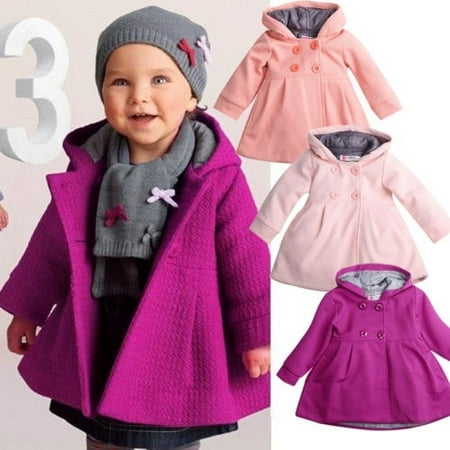 2020 New Toddler Girls Fall Winter Trench Coat Wind Hooded Jacket Kids ...