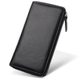 thumbnail image 1 of Long Zipper Wallet Fashion Genuine Leather Credit Card Wallet Billfold for Men, 1 of 10