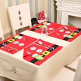 thumbnail image 2 of Manteles individuales navideños para mesa de comedor, con calcetines navideños, manteles individuales con cuchillo y tenedor para manualidades caseras, 4 Uds. ER, 2 of 5