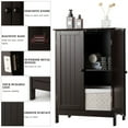 thumbnail image 6 of Gymax Bathroom Floor Storage Cabinet Double Door Kitchen Cupboard Shoe Brown, 6 of 8