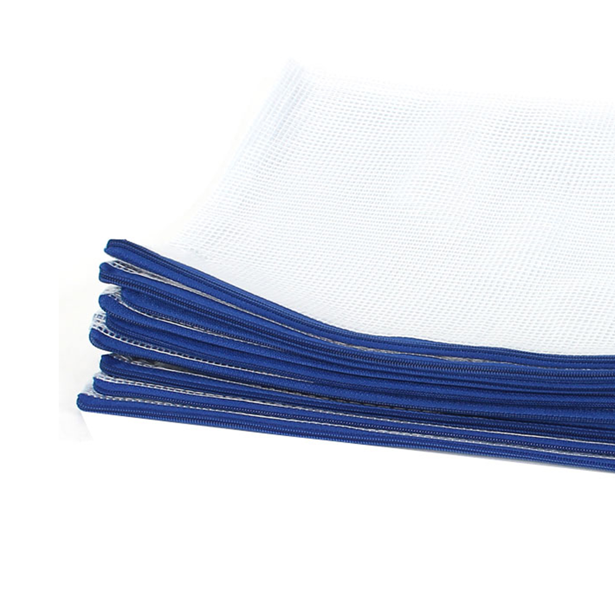 Unique Bargains Office Plastic Zip Closure A4 Paper Files Document Bags Clear Blue 12 Pcs