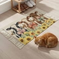 thumbnail image 5 of Area Rug with Tassels 2' x 3', Farmhouse Cow Sunflower Burlap Kitchen Runner Rug for Hallway Bedroom Throw Rugs, Rustic Wooden Fence Soft Door Mat for Bathroom Entrance Living Room, 5 of 9