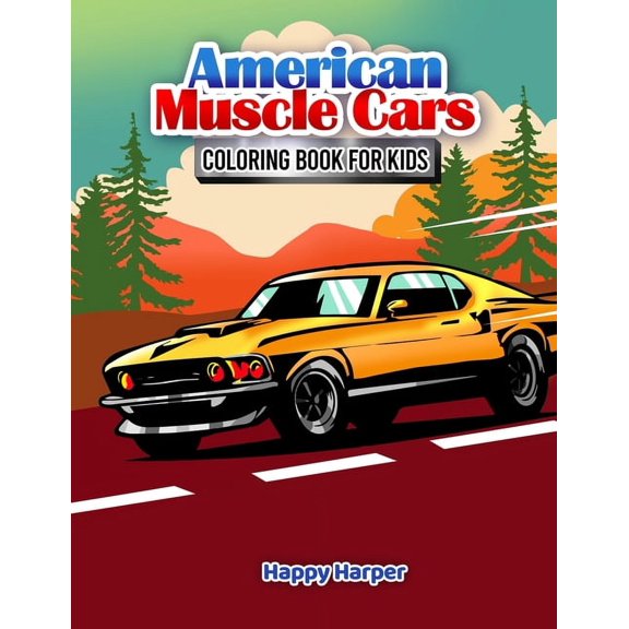 Muscle Cars Coloring Book, (Paperback)