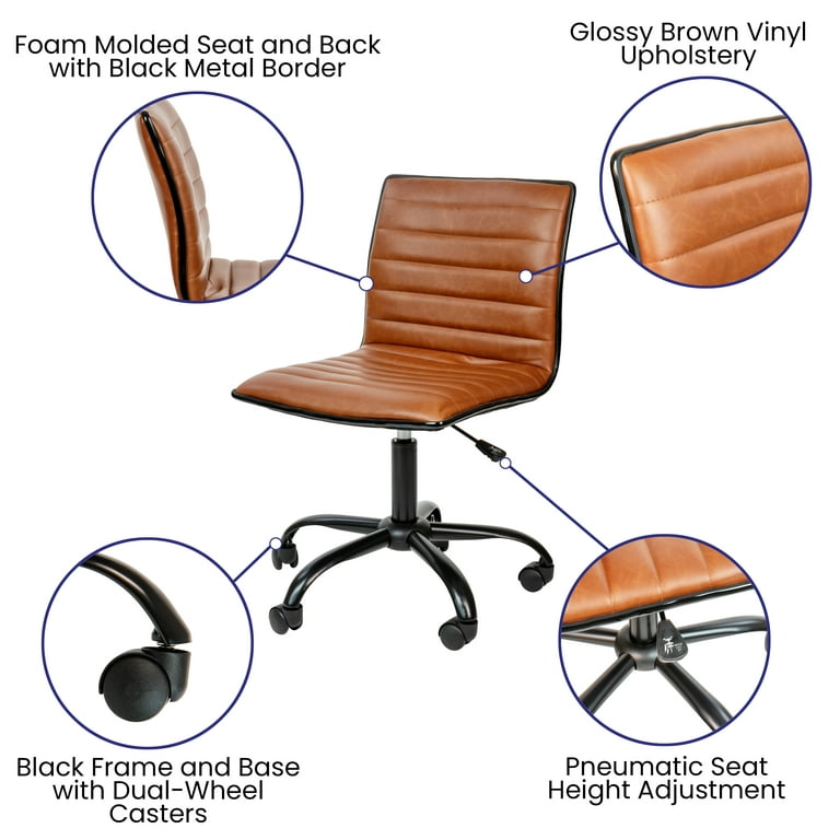 Flash Furniture Football Brown Task Chair with Arms BT6181FOOTA