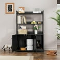 thumbnail image 6 of NEILA Litter Box Enclosure with 2 Storage Shelves White Hidden Cat Litter Box Furniture with Scratch Pad, Indoor Cat House Kitty Box Washroom Cat Bookshelf Cabinet, Black, 6 of 8