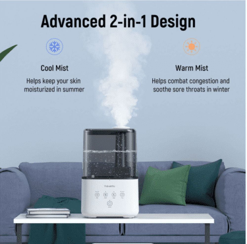 Ultrasonic Warm Cool Mist Humidifier Aromatherapy 4.5L Top Quiet Fabuletta FHM001