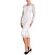 thumbnail image 4 of VESTIDO MIDI DE ENCAJE FLORAL CON MANGAS LARGAS TRANSPARENTES Y ESCOTE EN V PARA MUJER INSPIRE CHIC 2XL BLANCO, 4 of 5