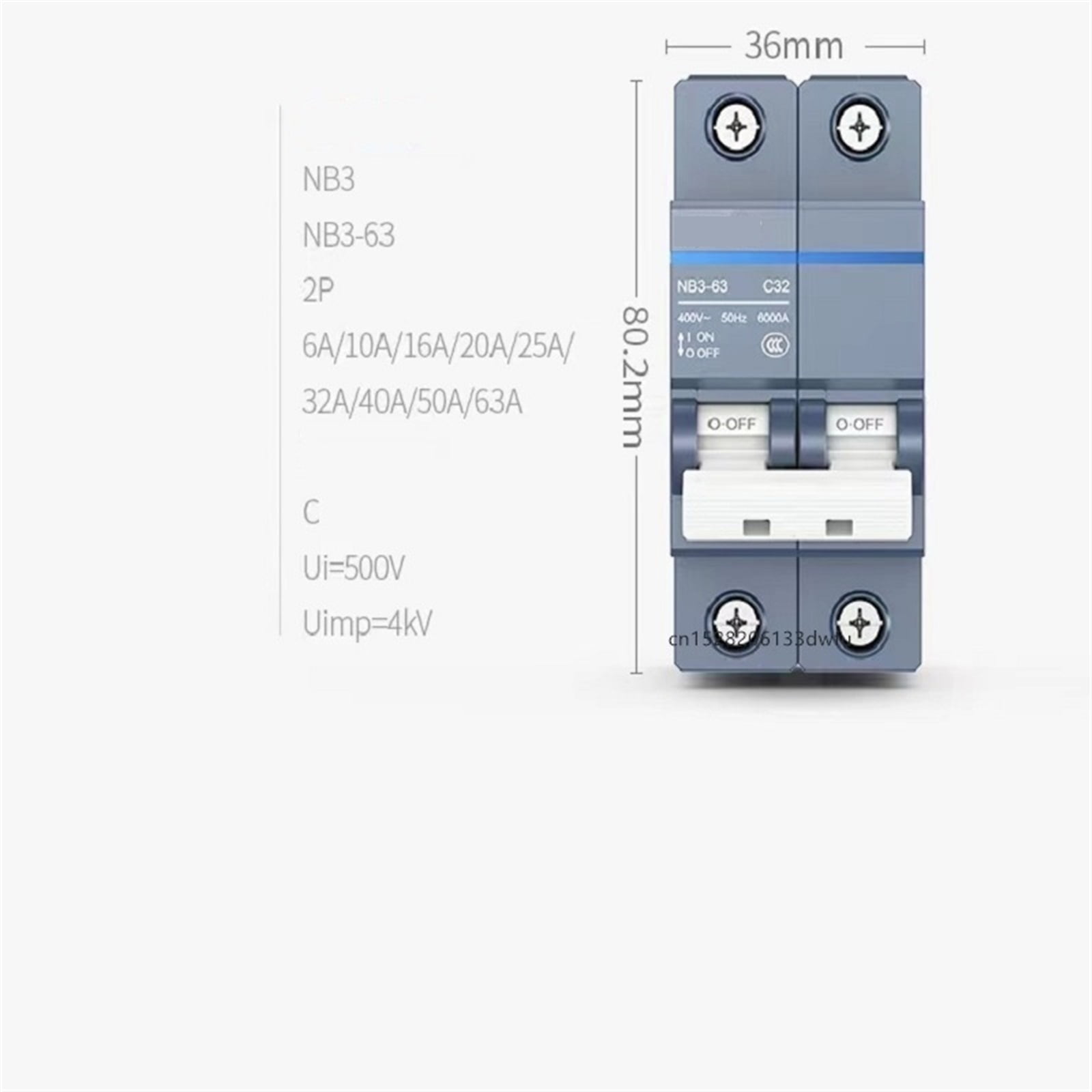 NB3 1P 1P+N 2P 3P 4P AC 230/400V Circuit Breaker DIN Rail Mounting Miniature