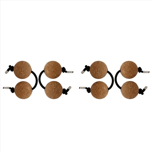 4 Pares de Cocteleras de Corcho Kashaka Shaker Asalato Ball Instrument Instrumento de Percusión Bolas Africanas Clásicas para Música