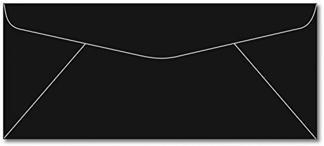 Black Bright Color #10 Envelopes - Great for Mailing Letters, Business Memos, Invitations, Invoices, Bills | 4 1/8" x 9 1/2" | 50 Envelopes