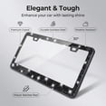 thumbnail image 4 of 1-Piece Square-Hole License Plate Frame, Sparkling Cute Rhinestones, Stainless Steel Material, Unisex, black, 4 of 6
