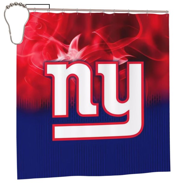 Cortina de ducha impermeable de secado rápido para baño NY_Giants, cortina de ducha con ganchos, decoración de fútbol americano, juego de cortinas de ducha para baño, plancha de 60 x 72 pulgadas