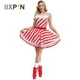 thumbnail image 2 of Vestido de fiesta de Navidad para mujer, disfraz de Papá Noel con forma de bastón de caramelo, sin mangas, con lentejuelas y rayas, vestido de tutú de ballet, mono de patinaje artístico, 2 of 5