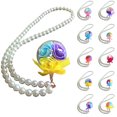 thumbnail image 2 of Bangcool Keychain Pendant Creative Faux Flower DIY Key Ring Pendant with Pearl Chain, 2 of 6