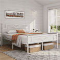 thumbnail image 3 of Renwick Skylar Cloud-Inspired Design Full Size Metal Platform Bed, White, Adult, 3 of 8