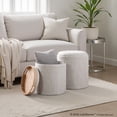 thumbnail image 6 of Lumisource Tray Contemporary Nesting Ottoman Set in Grey Fabric and Natural Wood, 6 of 7