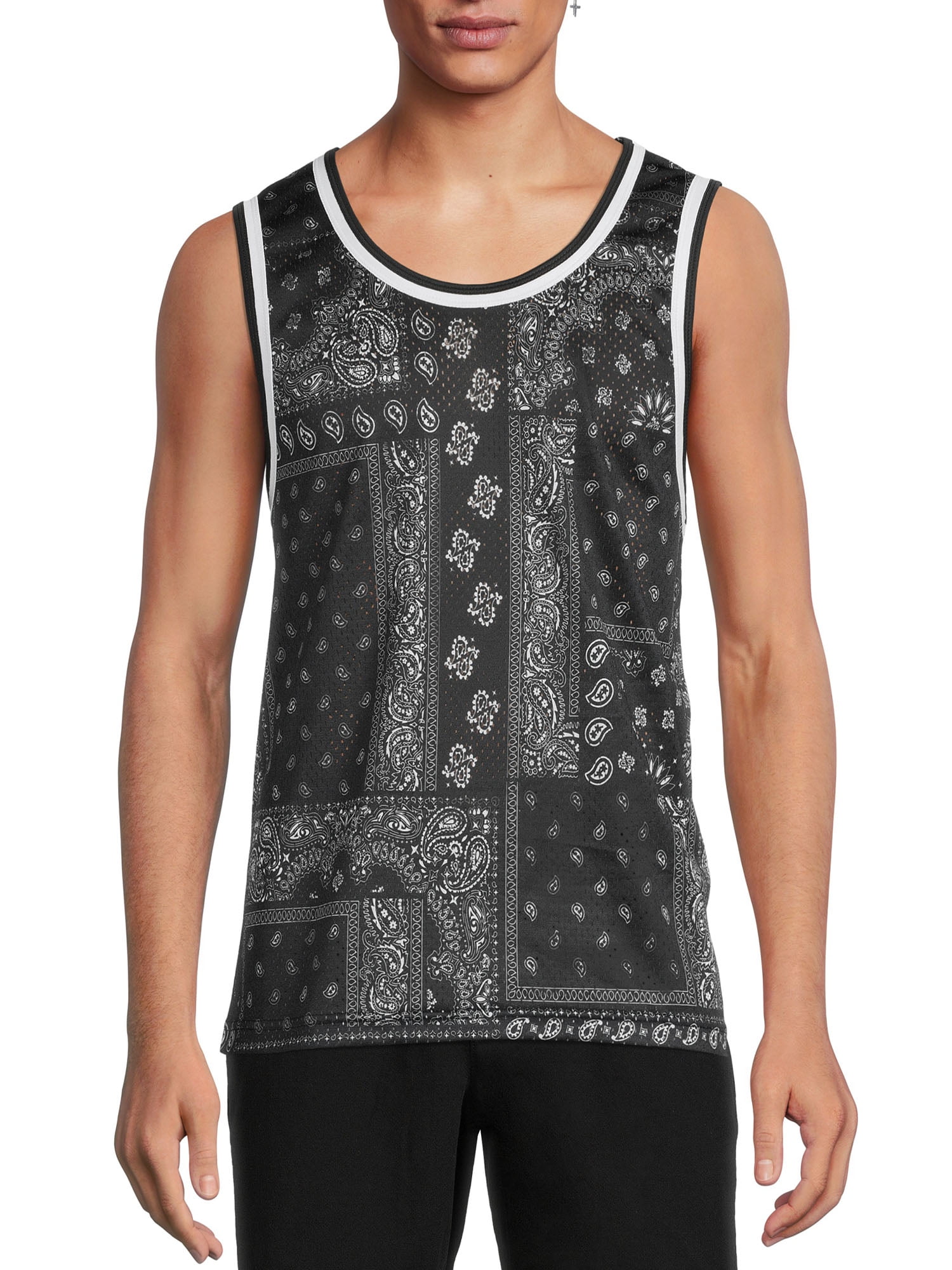 No Boundaries Men's and Big Men's Mesh Tank Top, up to Size 5XL