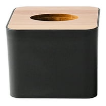 WHAMVOX Black Plastic Tissue Box Cover for Storage Use Home Office Bedroom Living Room Desktop Decoration