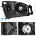 thumbnail image 2 of Fits 2006 Dodge Ram Pickup Truck Crystal Pattern Black Headlights Pair + Black Tail Light Lamps, 2 of 7
