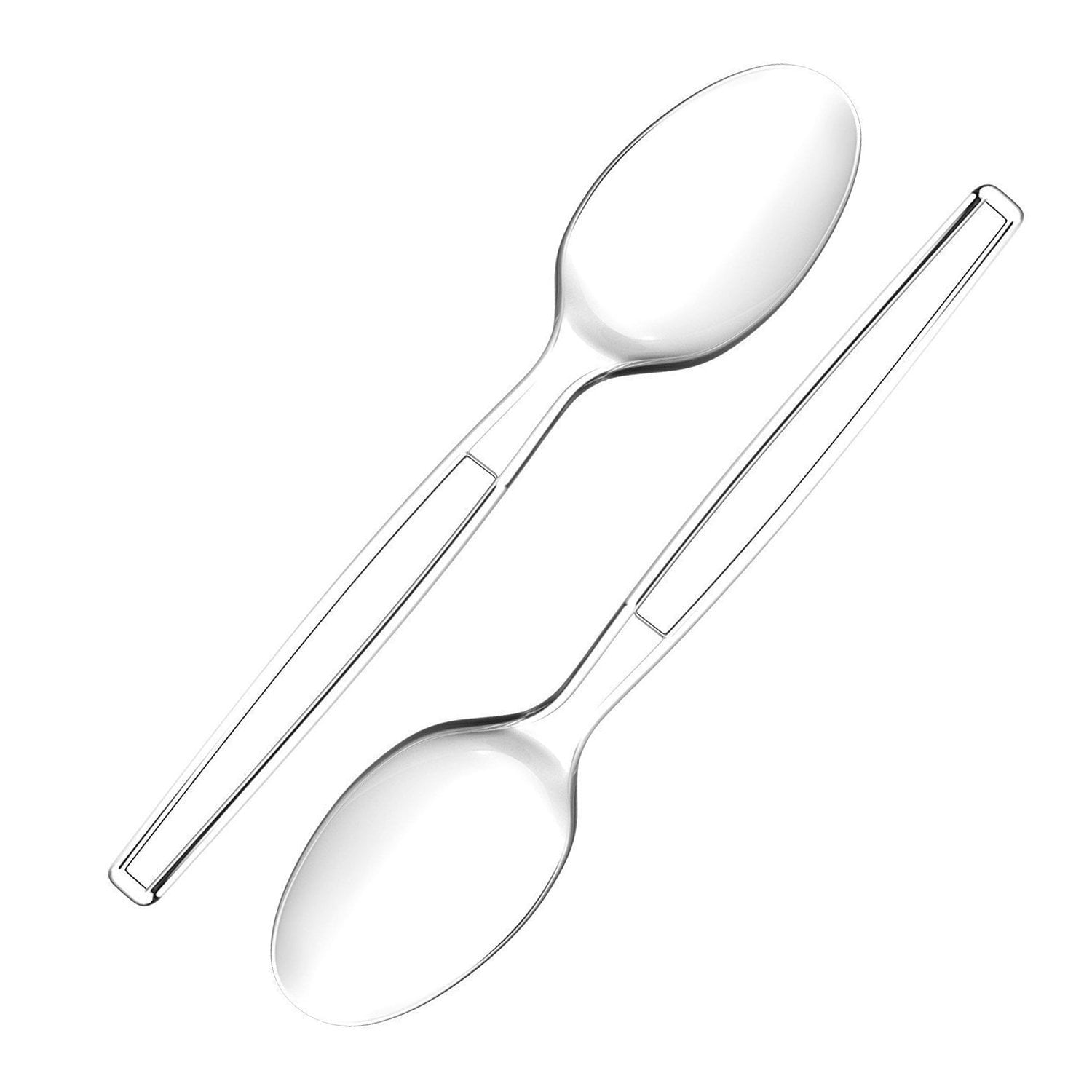 Zeppoli 120Piece Clear Plastic Spoon Set Plastic Cutlery Utensil Set