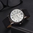 thumbnail image 4 of Relojes de cuarzo analógicos de negocios de moda Reloj de pulsera con correa de cuero para hombres (negro) Tmvgtek Para estrenar, 4 of 7