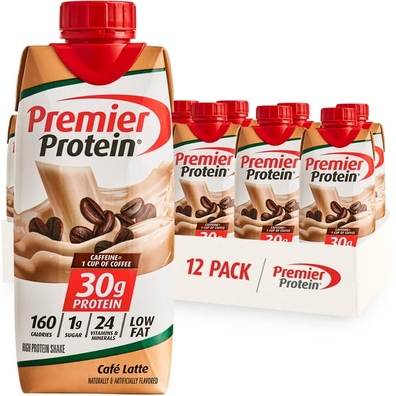 Premier Protein Shake, Cafe Latte, 30g Protein, 11 fl oz, 12 Ct