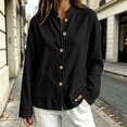 thumbnail image 2 of LUVDA Women's Corduroy Button Cardigan Fall Winter Band Collar Patch Pocket Shacket, 2 of 6