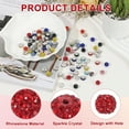 thumbnail image 3 of Uxcell Rhinestone Beads for Jewelry Making, Sparkle Crystal Clay Beads Red, 3 of 7