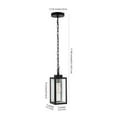 thumbnail image 3 of SAFAVIEH Clemens LED Matte Black Metal Pendant Light with Clear Shade, 3 of 6
