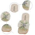 thumbnail image 5 of Girls Sandals Cute Bowtie Square Open Toe Slip on Slippers Comfortable Footbed Summer Dress Flat Shoes Light Green 11 Little Kid, 5 of 5