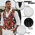 thumbnail image 6 of Yuyamidu Black Cat Men's Casual Business Vests Lightweight Waistcoat with Adjustable Back Strap Christmas Slim Fit Suit Vest for Men Size S, 6 of 7