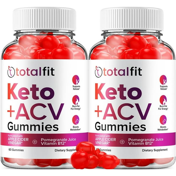 2 Pack Total Fit Keto ACV Gummies - Official - Keto TotalFit ACV Advanced Formula Plus Apple Cider Vinegar Dietary Supplement B12 Beet Root Juice Men Women 120 Gummies