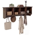 thumbnail image 1 of Costway Hanging Entryway Shelf Coat Rack Wall Mounted Storage Cabinets Brown, 1 of 10