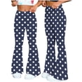 thumbnail image 2 of CHUMUD High Waist Workout Yoga Pants for Women Stretchy Tummy Control Running Flare Leggings Cute Polka Dots Gym Pants, 2 of 7
