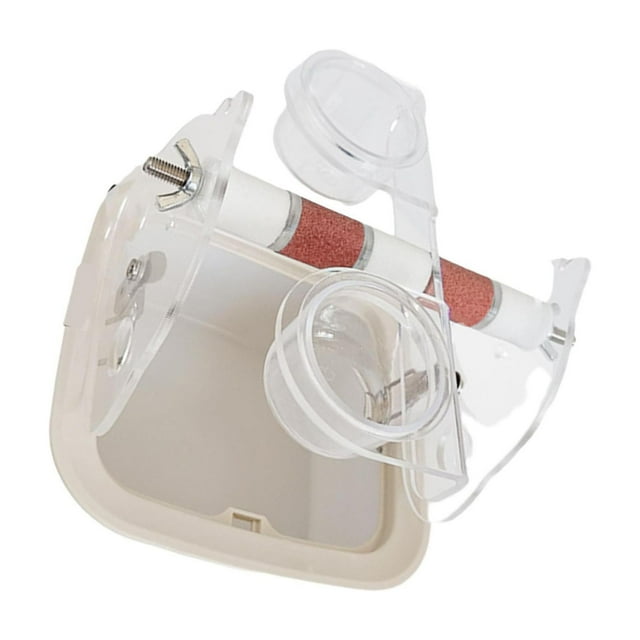 Transemion Acrylic Bird Dropping Station Parrot Toilet Stand Combines And With Waste Collection Feature